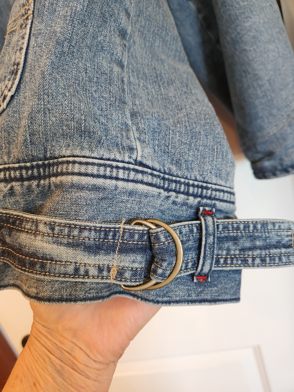 Free People/We The Free Sweet Talk Denim Barn Coat Size M Utility/Jean Jacket - Picture 8 of 16